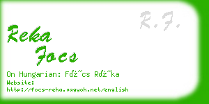 reka focs business card